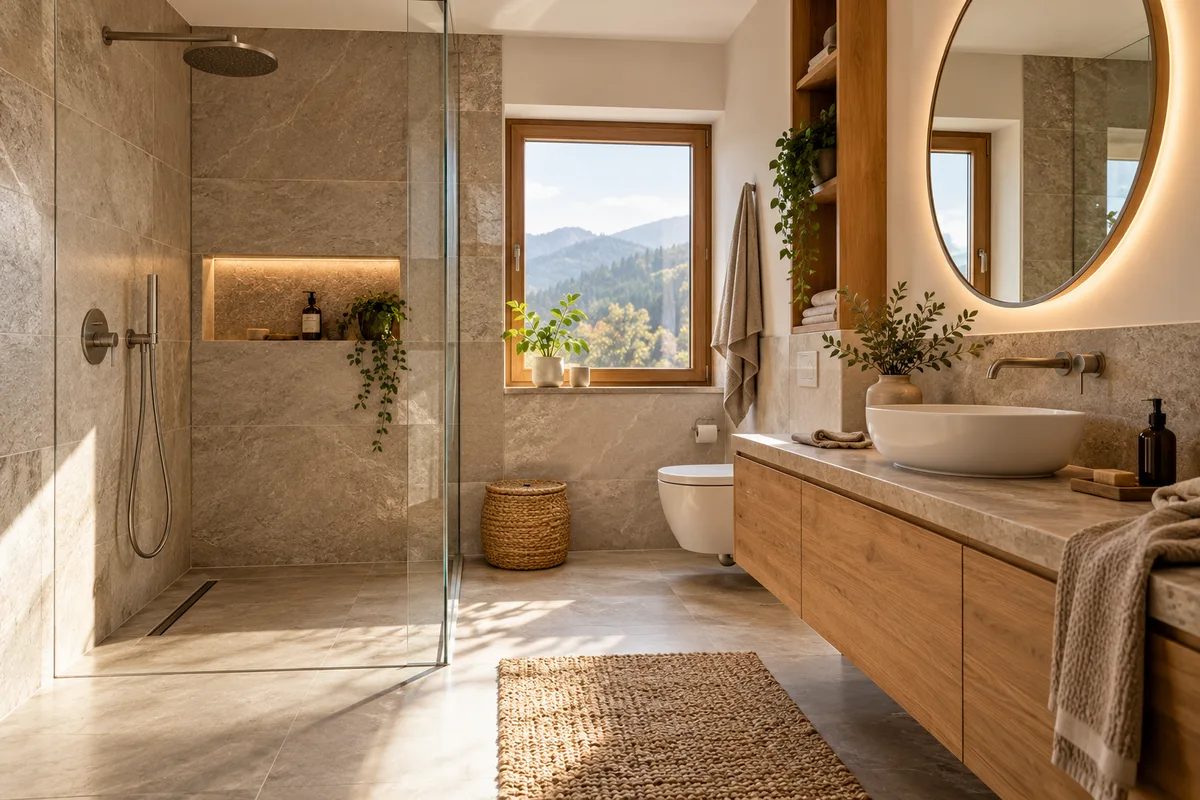 Illustratives modernisiertes Badezimmer